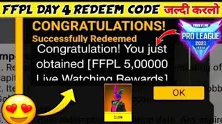 FFPL DAY-4 REDEEM CODEII FREE FIRE REDEEM CODE TODAYII FF PRO LEAGUE REDEEM CODE TODAYII FFPL DAY 4