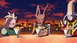 Supreme Kai, Beerus and Whis enjoys ice cream