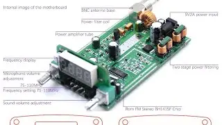 0.5W/5W fm transmitter stereo digital pll campus radio station.