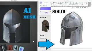 AI Reverse Engineering Barbute Helmet in SolidWorks | AI Mesh to Solid