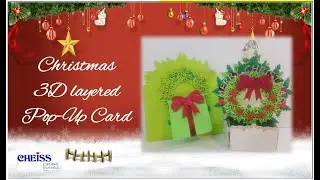 CHRISTMAS 3D POP-UP LAYERED CARD || DIY Christmas decorations || DIY Christmas  Pop-Up Cards