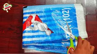 DIY BEST REUSE IDEA FROM WASTE RICE BAG / SHOPPING BAG MAKING IDEA || Indian experiment ||