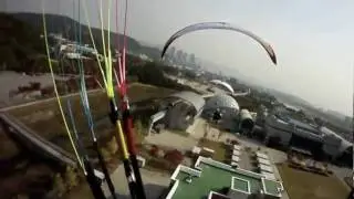 Paramotor city flying swoopdown korea