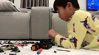 Me upgrading the Lego shotgun