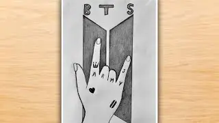 BTS Army Bomb Drawing With Pencil Sketch |  BTS Hand Drawing Video | BTS 그리기 | BTS Pencil Drawing