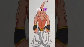 How To Draw Kid Buu In 10 sec, 10 min, 1 hr #dragonball#boo#anime#manga#animeart#dbz#shorts#viral