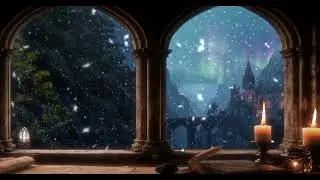 Aurora | Winter Ambience | Sacred Choir and Gregorian Chants Ambience (4K Window View)
