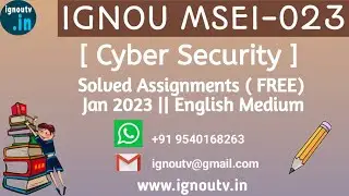 IGNOU MSEI-023 Solved Assignment Jan 2023  [FREE] || IGNOU PGDIS || MSEI-023 || IGNOU TV || IGNOU ||