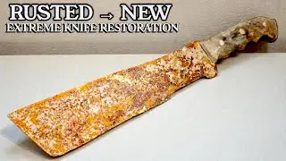 Restoring a Completely Rusty Knife Using Only Hand Tools | Knife Restoration ASMR
