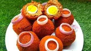 Chicken Potato Egg Balls Recipe | মুরগির মাংস আলু দিয়ে ডিমের চপ | Egg Balls