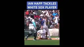 IAN HAPP TACKLES WHITE SOX PLAYER #chicago #cubs #whitesox #baseball