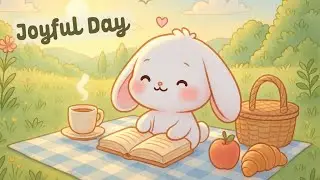 Joyful Day Lofi 🍎☕ 4 Hour Happy Lofi Song 💕 Cute Lofi Bunny 🥕 cute & relaxing music 🎵 Lofi Hip Hop