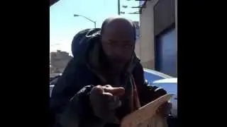 Homeless guy raps a pretty impressive verse for $5