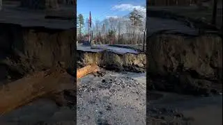 Road washed away by intense storm (Newry, Maine)
