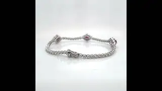 18Kt White Gold Diamond and Ruby Tennis Bracelet