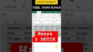 3 DETIK ! CARA CEPAT BUAT TABEL EXCEL #excel #table #tipsexcel   #excelpemula