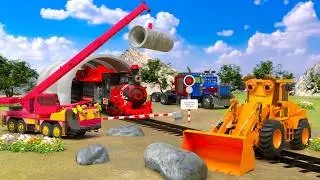 Railway Chaos: One Mistake Stops Everything 🚧🔥 | Cement Vehicle Animation