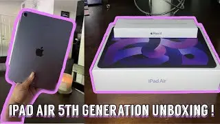 2022 IPad Air 5th Generation M1 Unboxing + Set Up + Accessories | purple (💜)✨Aesthetic✨