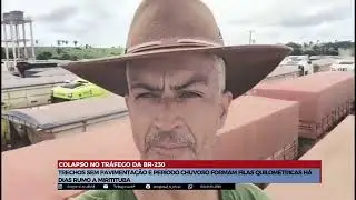 Caos na BR 230 : Fila de carretas se estende por quil&ocirc;metros em Miritituba