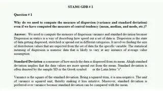 STA301 GDB 1 Solution