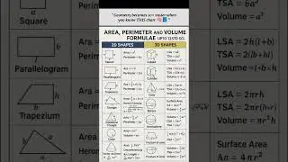 &ldquo;All Geometry formulas in one place 📐✨Save this before your exam &mdash; it&rsquo;s a complete area, perime