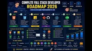 Complete Full Stack Developer Roadmap 2026 🚀 | HTML, CSS, JavaScript, React, Node.js to Job