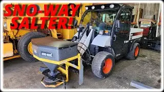 Тестируем наш новый разбрасыватель соли Sno-Way на нашем Bobcat Toolcat 5600!