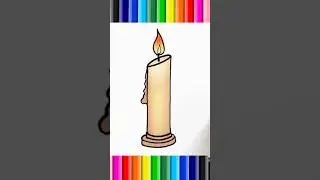 Candle Drawing for kids ##shorts #short #viral #trending #shortsfeed #art #drawing#easy #Easydrawing