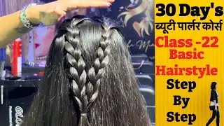 Basic Hairstyling Class-22 || Step By Step || Beauty Parlour Course @Megha Mannat