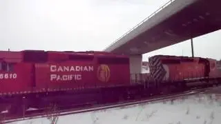 CP Rail,# 2,Mar. 9 2011,8th. Ave & Nose Creek,Calgary,CP 6610 & CP 6002