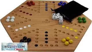 Solid Oak Double Sided Marble Board Game Hand Painted by Cauff (20