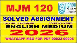 MJM 020 solved assignment 2026 in English || mjm 020 solved assignment 2026 || ignou mjm020 2026
