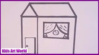 Drawing of house 🏠Very Easy Step By Step drawing #shafsvideo #kids #drawing #house #housedrawing#art
