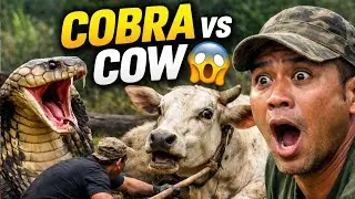 Heroic Rescue Team Saves Innocent Cow from GIANT King Cobra Attack #fypシ #viralvideo