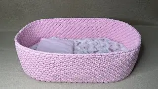 ЛЮЛЬКА КОРЗИНА КРАСИВЫМ ДИАГОНАЛЬНЫМ УЗОРОМ