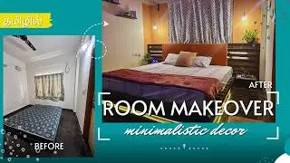 Bedroom makeover in tamil II Aesthetic bedroom makeover II Wooden palette bedroom