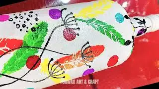 Revamp your bottle with Boho art| Waste Bottle Upscale challenge #bottleart @funwax
