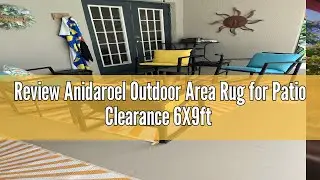 Review Anidaroel Outdoor Area Rug for Patio Clearance 6X9ft Waterproof, Reversible Plastic Straw Rug