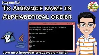 Java Program To Arrange Names in Ascending Order in an Array | Java Programs | Java Array Programs |
