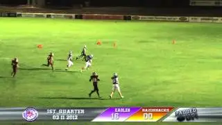 Adelaide Eagles Vs Eastiside Razorbacks - EA 1st Q 2nd and 10 44yd TD Pass