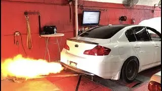 G37 Sedan FlameThrower Exhaust Super Single LOUD FLAMES