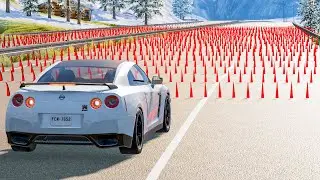 Cars vs Numerous Spike Strips #3 &ndash; BeamNG.Drive