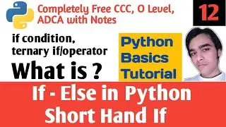 If Statement In Python | If Else in Python Tutorial | Shorthand If | Ternary If |  Hello DHIRENDRA