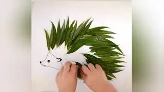 Arte com folhas secas