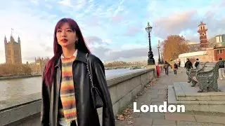 Central London Walk, From Lambeth Bridge to Westminster Bridge, the Covid Wall and a Dirty Tunnel.4K