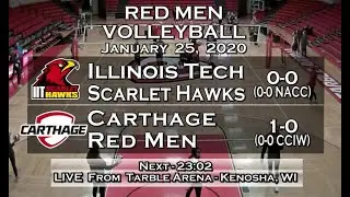 Carthage Men's Volleyball vs. Illinois Tech 2020_1_25