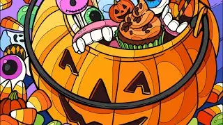 Trick or Treat candy stash | paint- by-number coloring with Happy Color