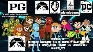 Opening to Teenage Mutant Ninja Turtles-Watchmen-Hellboy-Tron-Teen Titans Go Crossover 2016 DVD