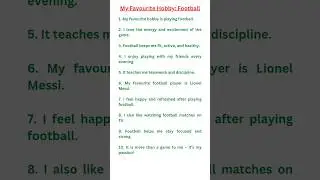 Essay on My Favourite Hobby: Football | 10 lines on my favourite hobby | #hobby #essay