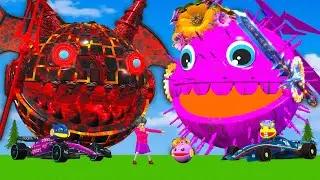 MS PACMAN & NEW RED PACMAN VS TWO YELLOW MONSTER PACMAN FIGHTING IN POKEMON #2025